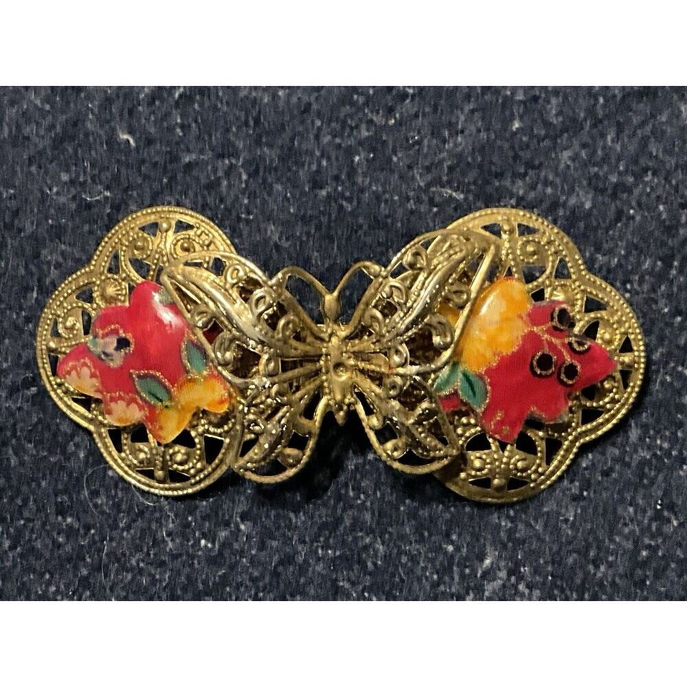 Gold Tone Large Butterfly Hair Clip